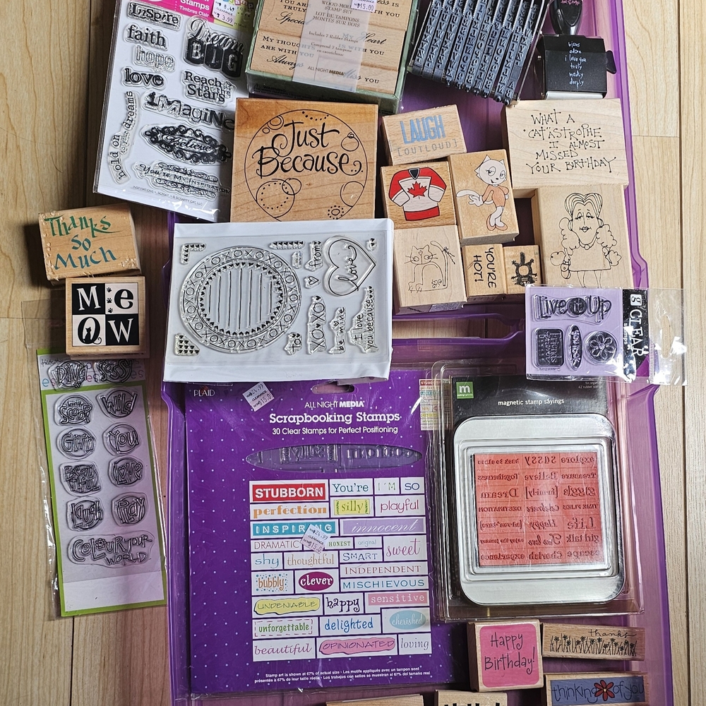Lot Of Acrylic And Rubber Stamps